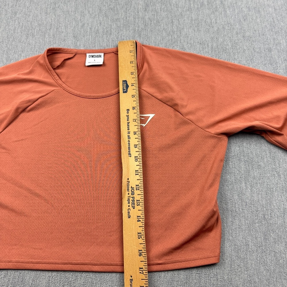 Gymshark Crop Top Womens‎ Large Orange Training Long Sleeve Workout Gym Athletic - Picture 6 of 9